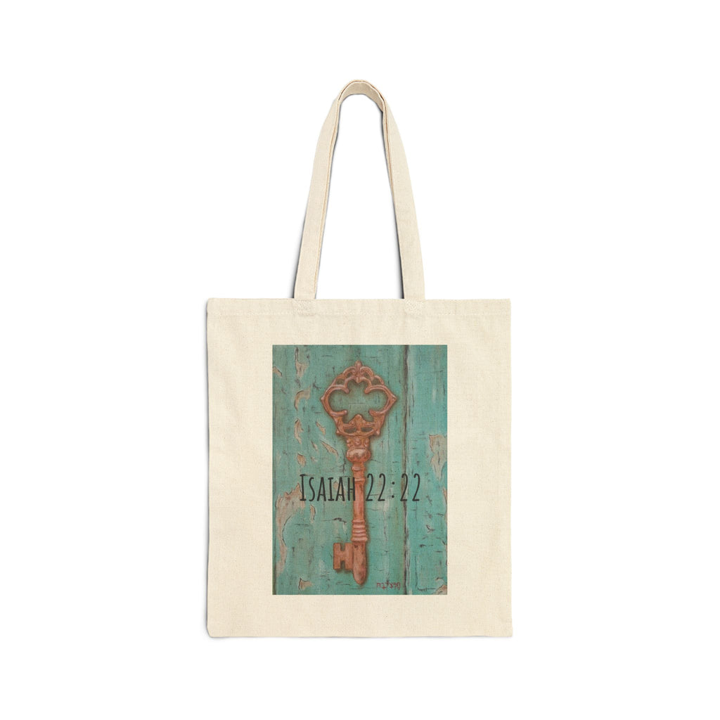 Canvas Tote — Isaiah 22:22 Key of David Inspirational Bible Verse Bag
