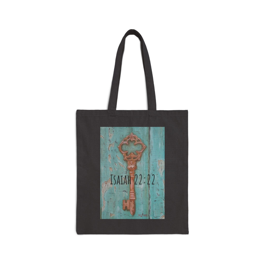 Canvas Tote — Isaiah 22:22 Key of David Inspirational Bible Verse Bag