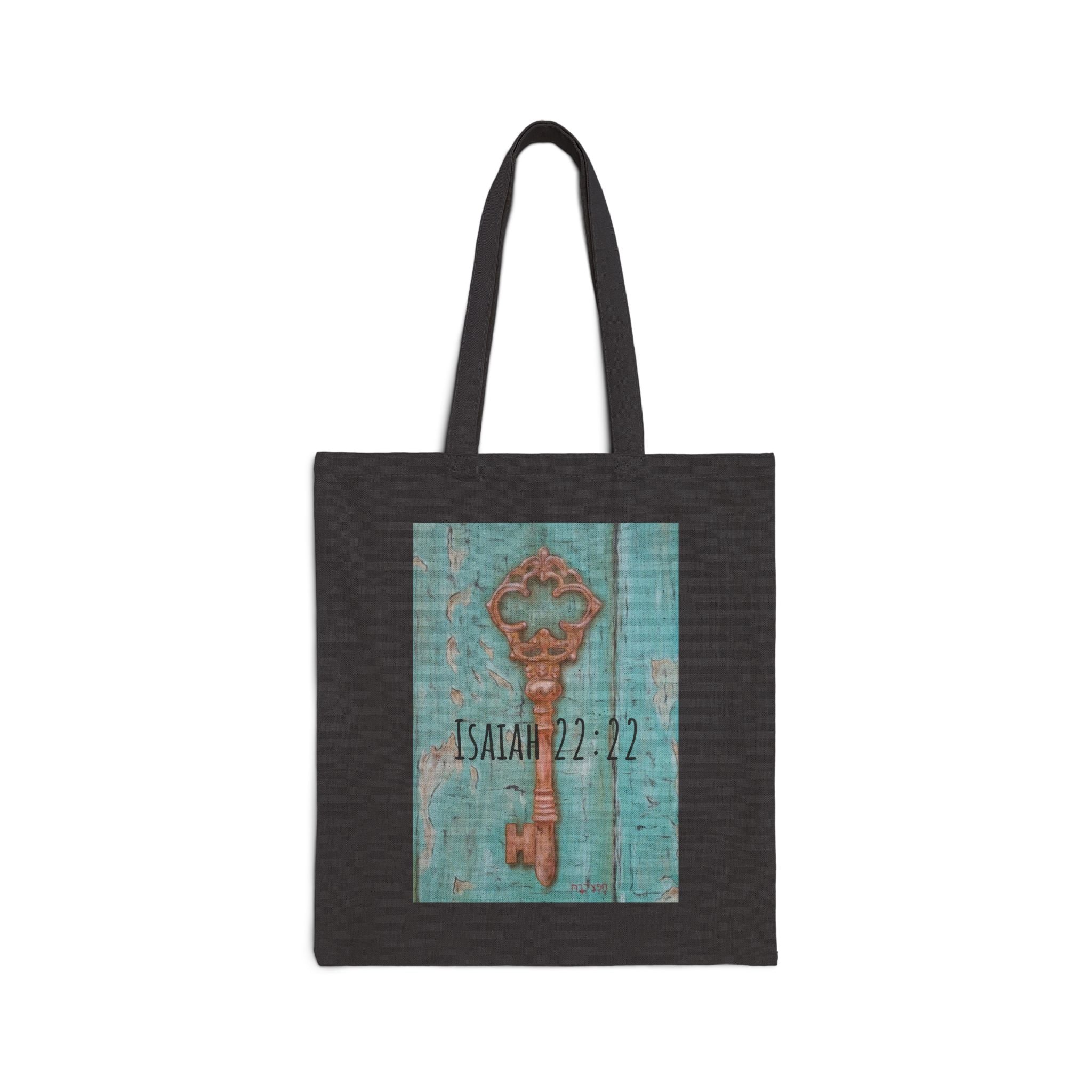 Canvas Tote — Isaiah 22:22 Key of David Inspirational Bible Verse Bag