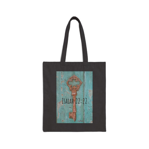 Canvas Tote — Isaiah 22:22 Key of David Inspirational Bible Verse Bag
