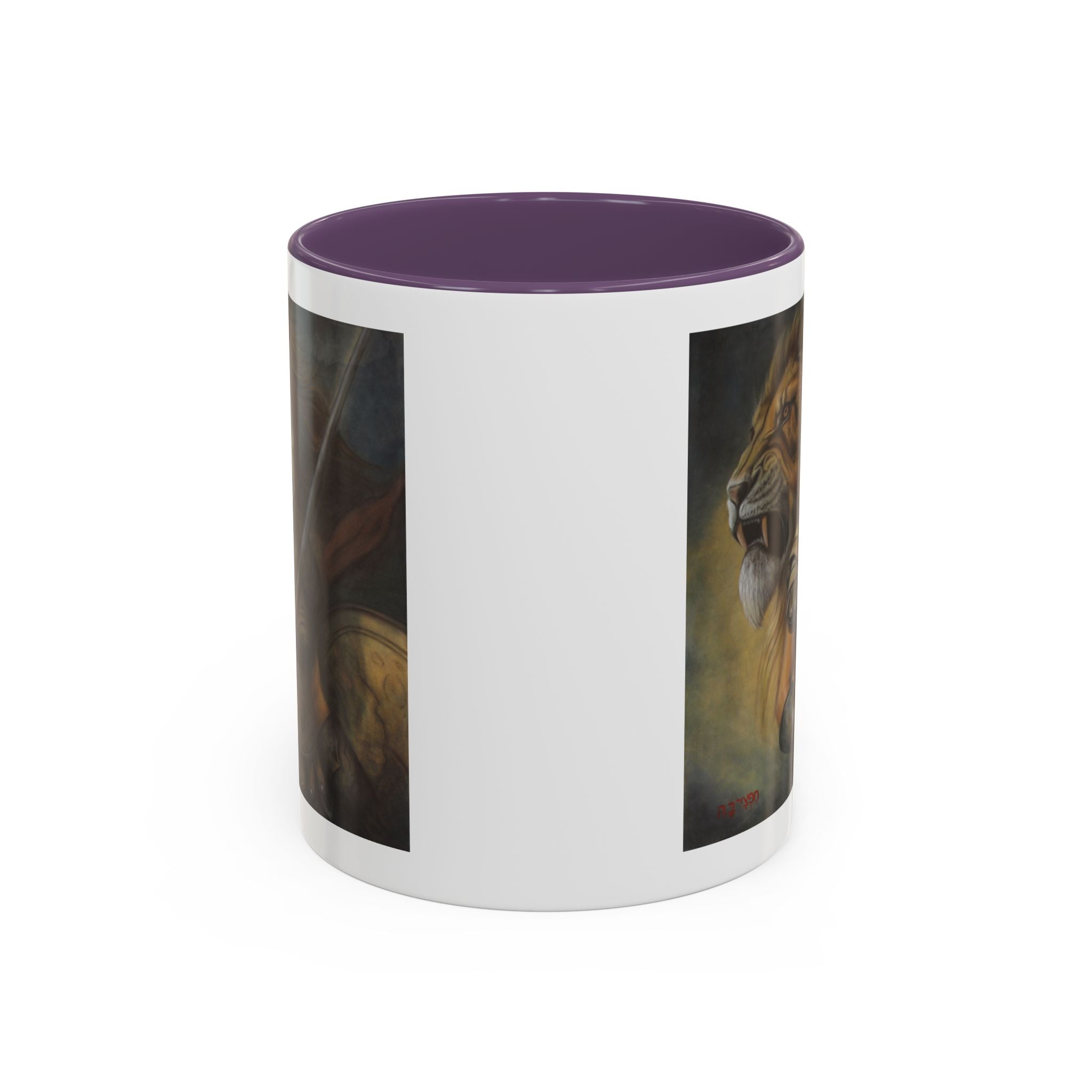 Lion Warrior Accent Coffee Mug — Fantasy Art Ceramic Mug (11/15oz)