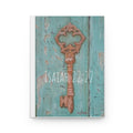 Isaiah 22:22 Key Hardcover Journal — Rustic Turquoise Faith Notebook
