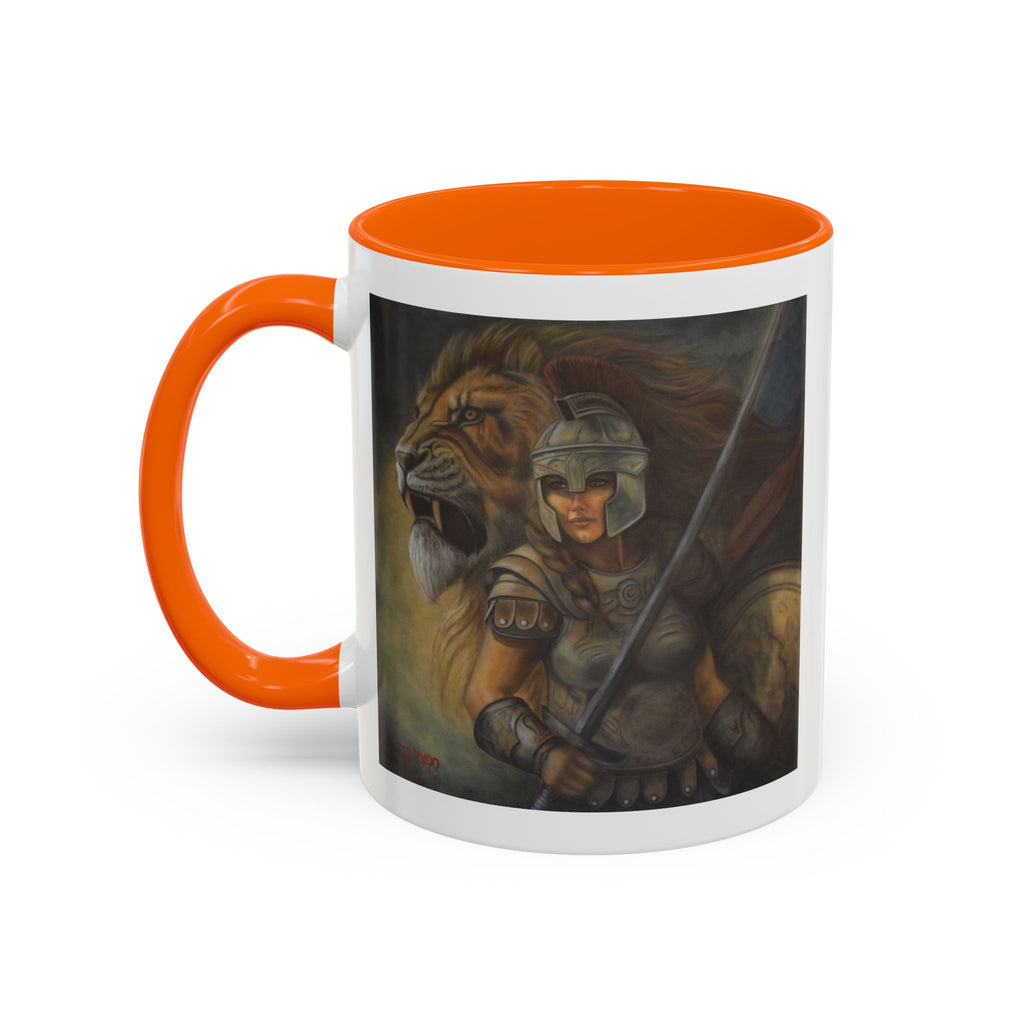 Lion Warrior Accent Coffee Mug — Fantasy Art Ceramic Mug (11/15oz)