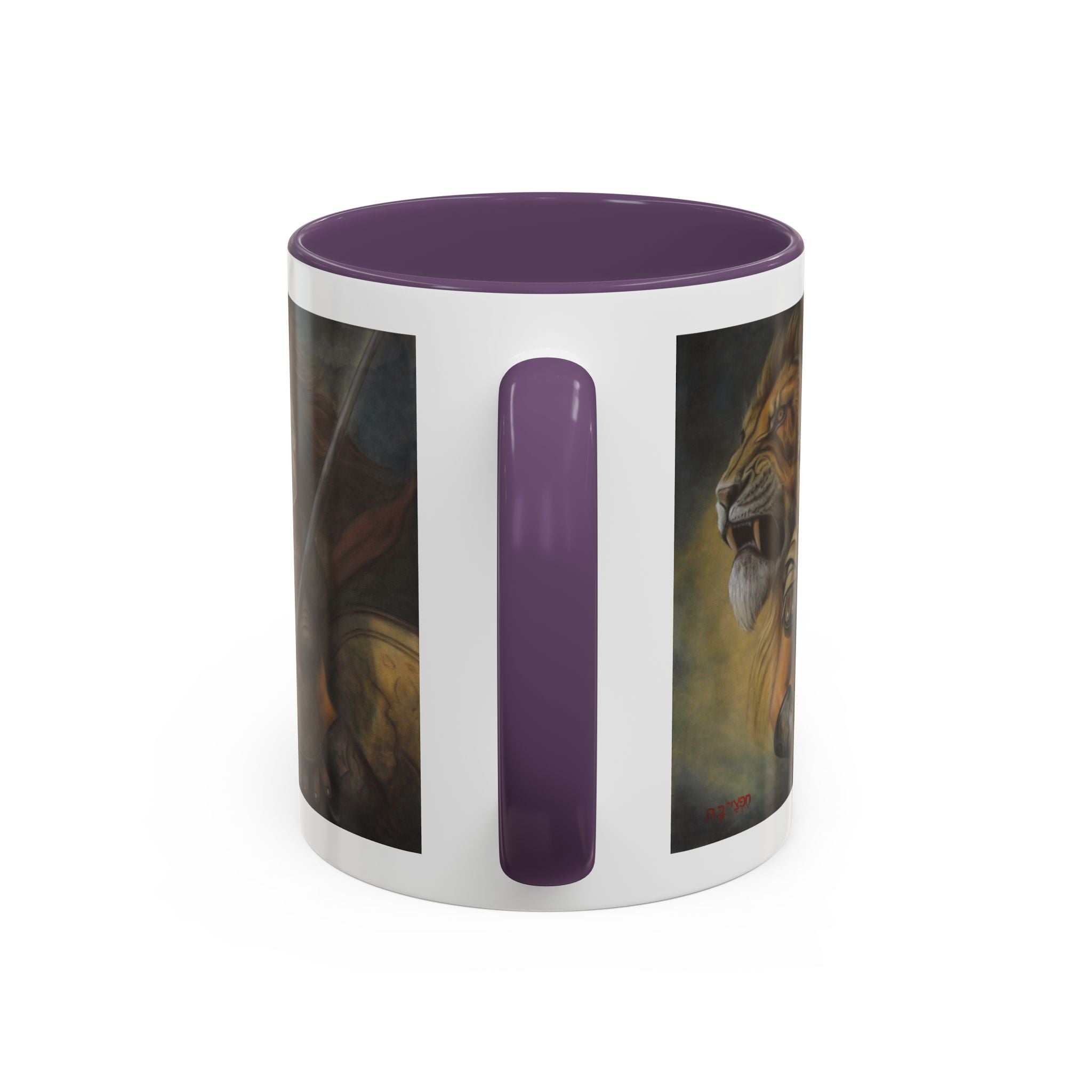 Lion Warrior Accent Coffee Mug — Fantasy Art Ceramic Mug (11/15oz)