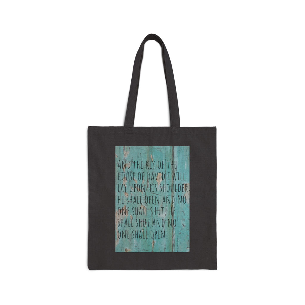 Canvas Tote — Isaiah 22:22 Key of David Inspirational Bible Verse Bag