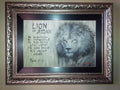 LION OF JUDAH PROPHETIC ART BY HEPHZIBAH ORIGINAL PAINTING FRAMED
